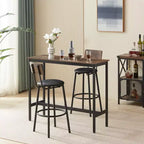 Ensemble de 3 pièces pour table à manger à hauteur de comptoir industrielle avec 2 tabourets à hauteur de comptoir en PU, pour cuisine ou bar à la maison peu encombrant - Panipeachy