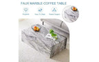 Table basse rectangulaire minimaliste TUYOHW, table de salon prête à l'emploi, table basse moderne en MDF avec texture naturelle