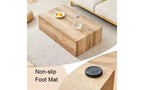 Table basse rectangulaire minimaliste TUYOHW, table de salon prête à l'emploi, table basse moderne en MDF avec texture naturelle