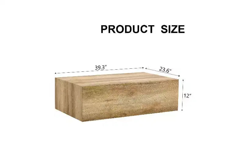 Table basse rectangulaire minimaliste TUYOHW, table de salon prête à l'emploi, table basse moderne en MDF avec texture naturelle