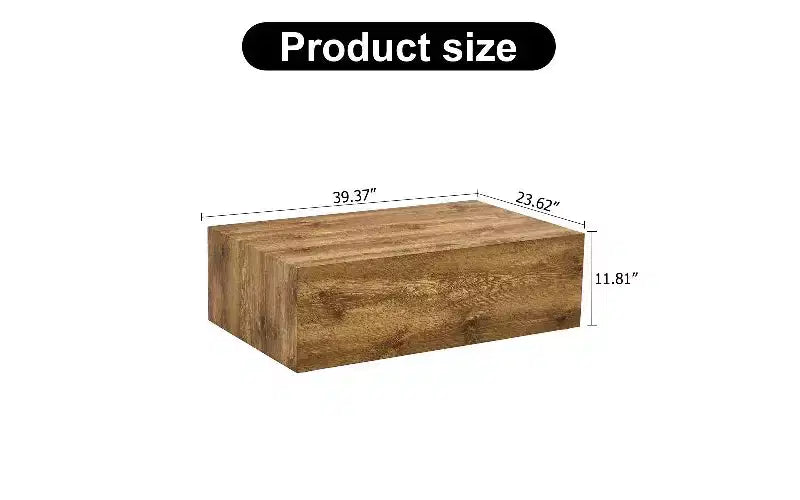 Table basse rectangulaire minimaliste TUYOHW, table de salon prête à l'emploi, table basse moderne en MDF avec texture naturelle
