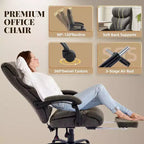 Chaise de bureau ergonomique, chaise de gaming en PU, hauteur réglable, inclinaison de 90 à 135 degrés, dossier, roulettes pivotantes à 360 degrés, capacité de 158 kg pour le bureau