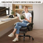 Chaise de bureau ergonomique, chaise de gaming en PU, hauteur réglable, inclinaison de 90 à 135 degrés, dossier, roulettes pivotantes à 360 degrés, capacité de 158 kg pour le bureau