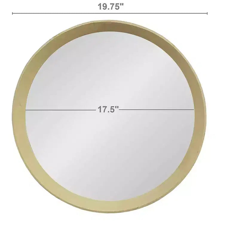Miroir Mural Rond en Bois de Mangue de 20 Pouces