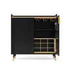 Vitrine COZONY avec porte vitrée, meuble de rangement autoportant avec porte-verres et tiroirs