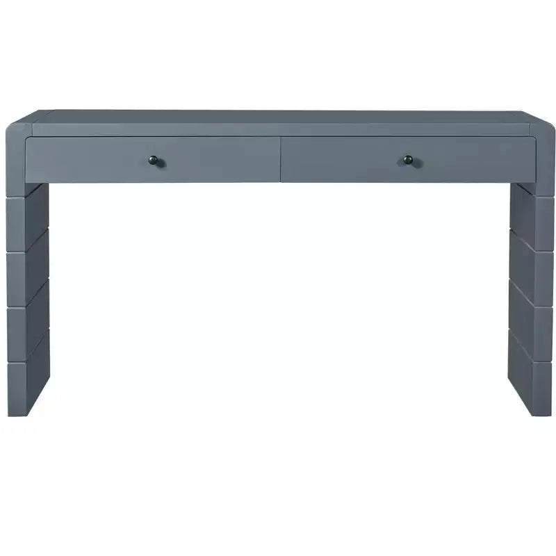 Table console incurvée Clihome avec rangement, table d'entrée en bois avec 2 tiroirs, tables consoles rustiques de style fermier pour entrée, couloir, salon