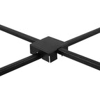 Ensemble de 2 tables d'appoint en fer doré et noir avec plateau en verre