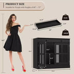 Bahut buffet 35,4W avec porte vitrée et tiroir, meuble de rangement réglable pour salle à manger, cuisine ou salon