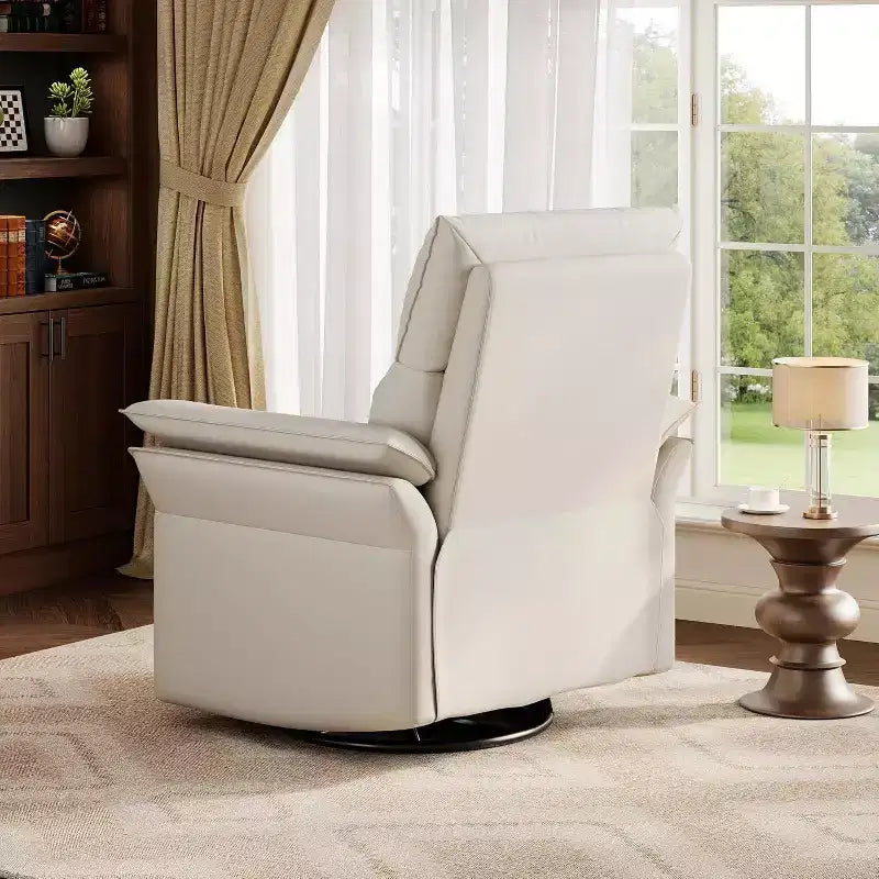 Fauteuil inclinable électrique avec port USB, fauteuil à bascule pivotant à 270° avec assise large et tissu chenille, pour salon ou chambre de bébé