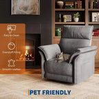 Fauteuil inclinable électrique avec port USB, fauteuil à bascule pivotant à 270° avec assise large et tissu chenille, pour salon ou chambre de bébé