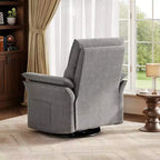 Fauteuil inclinable électrique avec port USB, fauteuil à bascule pivotant à 270° avec assise large et tissu chenille, pour salon ou chambre de bébé