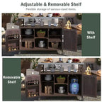 Chariot de barbecue portable avec rangement, table de préparation de barbecue en PEHD étanche avec plateau en acier inoxydable 304, utilisation par tous les temps, chariot de camping avec roues