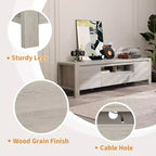 Meuble TV de 55 po avec portes et armoire, meuble de divertissement style rustique, support de divertissement pour téléviseurs jusqu'à 60 po, console TV pour salon, chambre à coucher