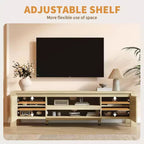 Meuble TV de 55 po avec portes et armoire, meuble de divertissement style rustique, support de divertissement pour téléviseurs jusqu'à 60 po, console TV pour salon, chambre à coucher