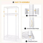Portant à vêtements métallique de 175 cm pour suspendre les vêtements, avec tringle et étagères réglables, organisateur de placard autoportant pour chambre à coucher