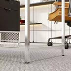 Bureau d'angle Hitow, pour la maison/le commerce, cadre en métal + 5 tiroirs + capacité de charge de 68 kg, bureau d'écriture d'angle