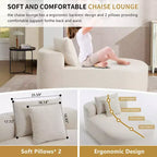 Okak Canapé-lit sans accoudoirs surdimensionné moderne, chaise longue en velours côtelé pour salon, appartement