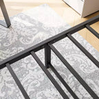 MAYEERTY Lit double plateforme en métal avec tête et pied de lit, rangement sous le lit, sommier tapissier non requis, noir