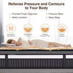 Matelas Queen en boîte 14 pouces, mousse à mémoire de forme au gel et ressorts ensachés, matelas hybride mi-ferme, soutien dorsal et isolation des mouvements, lit rafraîchissant pour les personnes dormant sur le côté