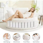 Chaise longue en velours côtelé surdimensionnée et ronde - Canapé de sol sans accoudoirs pour salon, chambre, appartement