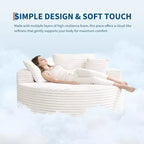 Chaise longue en velours côtelé surdimensionnée et ronde - Canapé de sol sans accoudoirs pour salon, chambre, appartement