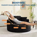 Chaise longue en velours côtelé surdimensionnée et ronde - Canapé de sol sans accoudoirs pour salon, chambre, appartement