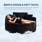 Chaise longue en velours côtelé surdimensionnée et ronde - Canapé de sol sans accoudoirs pour salon, chambre, appartement