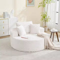 Chaise longue en velours côtelé surdimensionnée et ronde - Canapé de sol sans accoudoirs pour salon, chambre, appartement