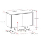 Mitchell Buffet rectangulaire moderne industriel 2 portes en bois d'acacia massif de 41 pouces de large, couleur marron charbon vieilli