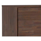 Mitchell Buffet rectangulaire moderne industriel 2 portes en bois d'acacia massif de 41 pouces de large, couleur marron charbon vieilli