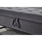 Banc de rangement Okak 58.6 avec base en métal et grand espace de rangement, banc d'entrée capitonné, banc de bout de lit pour salon, chambre à coucher