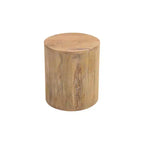 HomeRoots Table d'appoint ronde à pieds croisés en bois massif marron 24 po