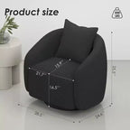 Chaise d'appoint pivotante TUYOHW, fauteuil club rotatif avec coussin de dossier, cadre en bois massif, chaise rembourrée en tissu teddy pour salon, chambre, bureau