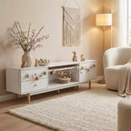 Meuble TV JVNOXK de 70 pouces pour téléviseurs de 80 pouces et moins, console TV minimaliste avec tiroirs, meuble multimédia pour salon et chambre à coucher