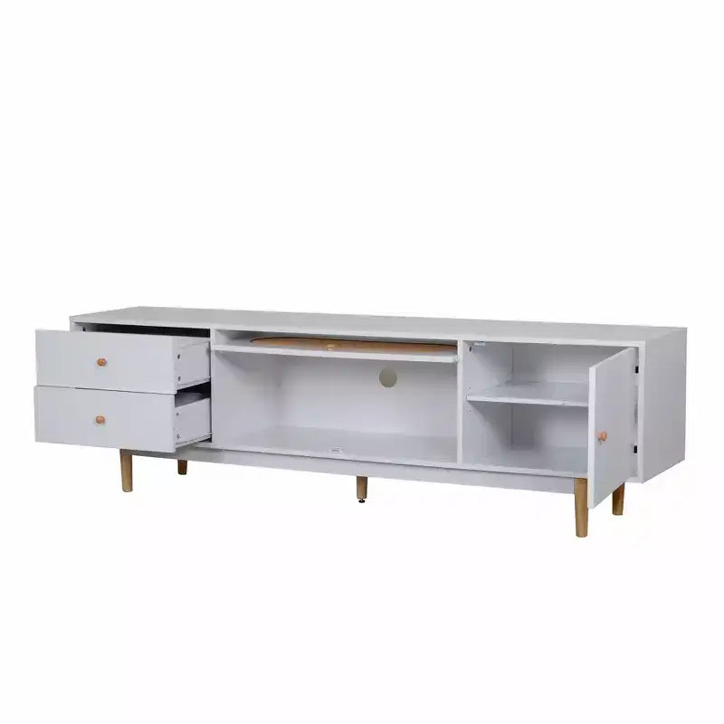 Meuble TV JVNOXK de 70 pouces pour téléviseurs de 80 pouces et moins, console TV minimaliste avec tiroirs, meuble multimédia pour salon et chambre à coucher