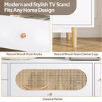 Meuble TV JVNOXK de 70 pouces pour téléviseurs de 80 pouces et moins, console TV minimaliste avec tiroirs, meuble multimédia pour salon et chambre à coucher