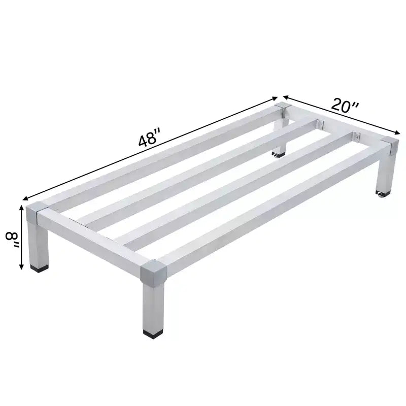 Support de rayonnage en aluminium avec une capacité de 450 kg, étagère alimentaire de sol commerciale pour restaurants, cuisines, magasins