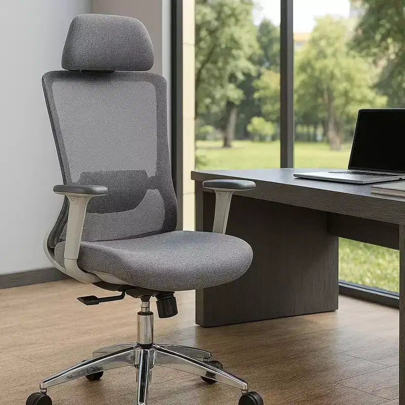 TUYOHW Ergonomic Office Chair with Mesh High Back,120Recliner&360Swivel Computer Chair,Nylon Base PC Chair with Wheels,Adjustable Height