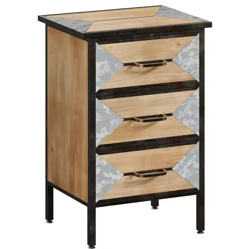 Meuble de rangement moderne en bois à 3 tiroirs, Console autonome, Organisateur polyvalent pour Entrée, Chambre, Couloir et plus