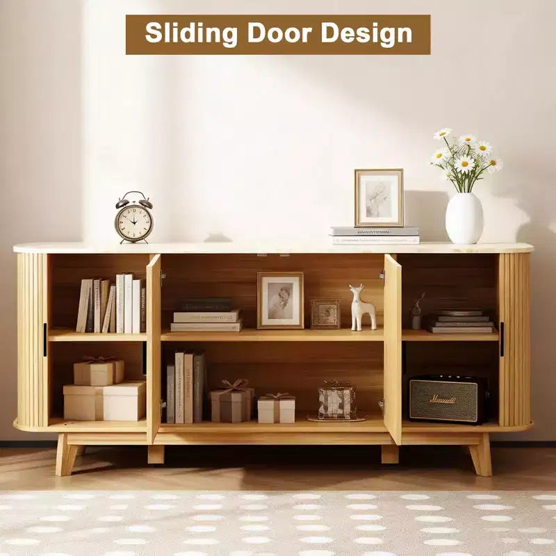 Meuble de buffet Dyonery avec armoire de rangement, armoire à couverts avec étagères réglables, convient aux salons