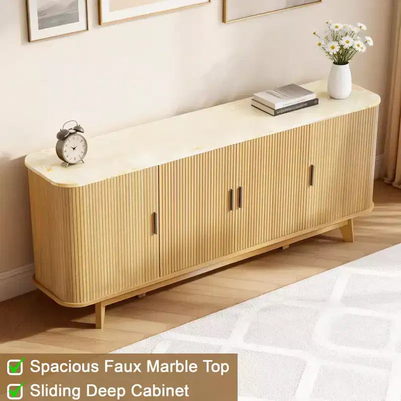 Meuble de buffet Dyonery avec armoire de rangement, armoire à couverts avec étagères réglables, convient aux salons