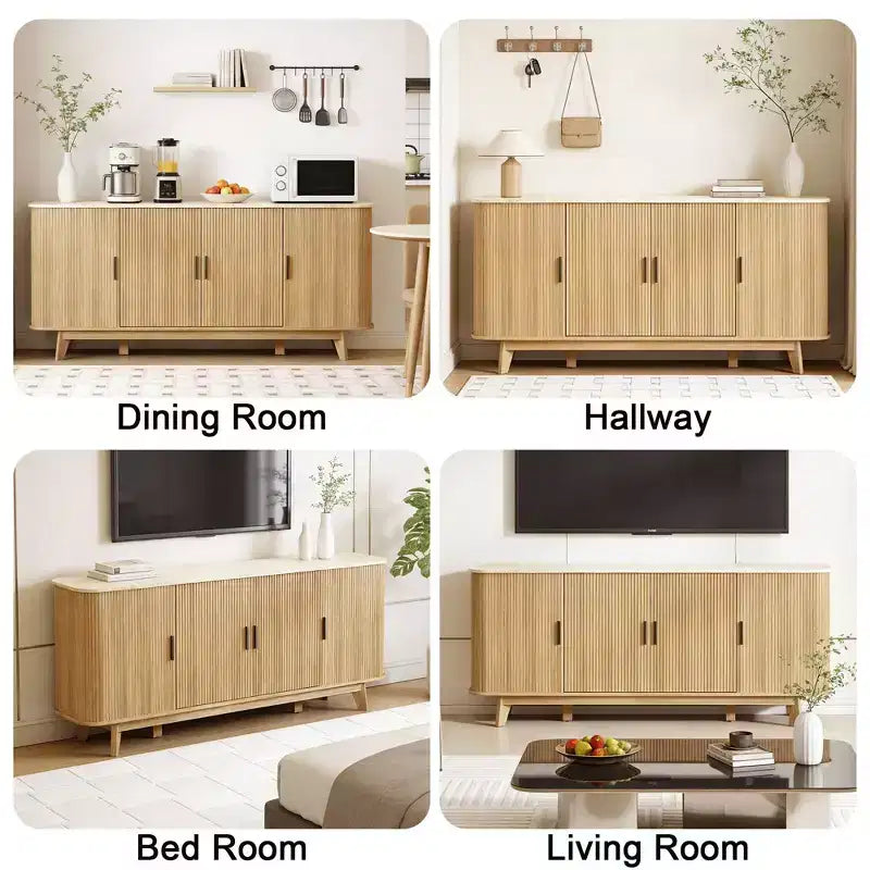 Meuble de buffet Dyonery avec armoire de rangement, armoire à couverts avec étagères réglables, convient aux salons