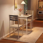 Ensemble de table à manger COZONY pour 2 – Ensemble de 3 pièces table et chaises avec pieds en métal spiralés, design peu encombrant pour petites cuisines et appartements