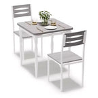 Ensemble de table à manger COZONY pour 2 – Ensemble de 3 pièces table et chaises avec pieds en métal spiralés, design peu encombrant pour petites cuisines et appartements