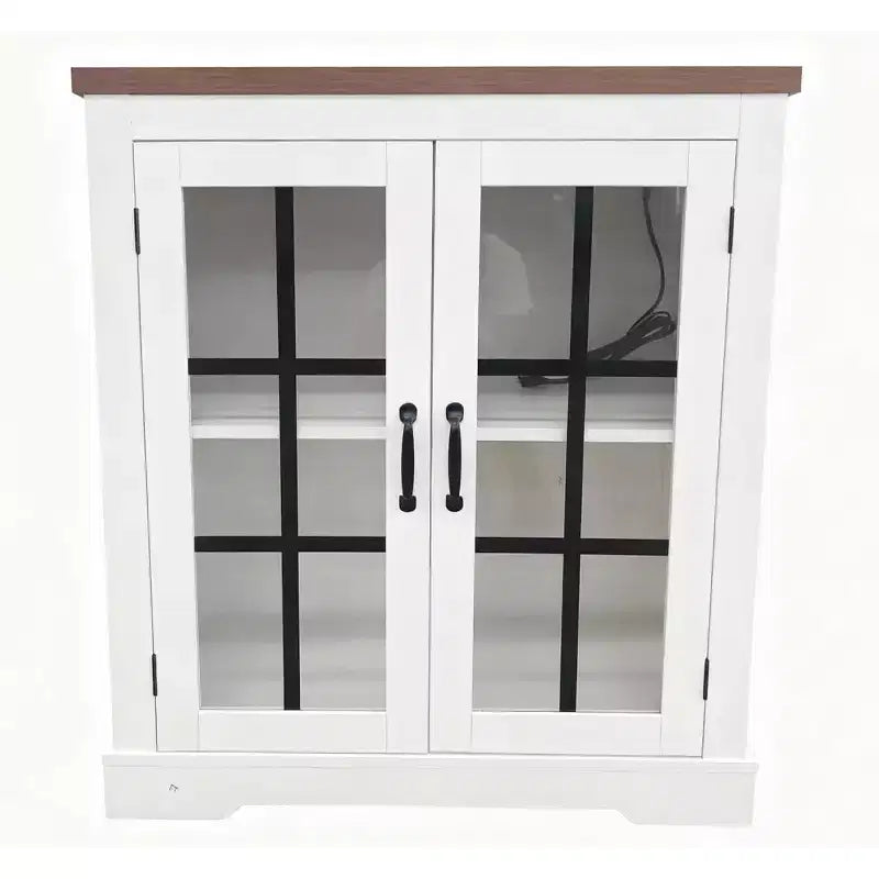 Buffet de cuisine Acekool avec portes vitrées, prise de courant intégrée, pour garde-manger