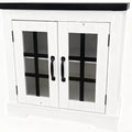 Acekool Buffet Cabinet with Glass Doors, Built-in Power Outlet, Sideboard for Kitchen Pantry