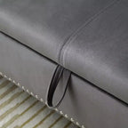 Banc de Rangement TUYOHW 63 avec Boutons Touffetés et Oreiller en Velours, Banc de Lit avec Pieds en Bois, Banc d'Entrée pour Salon, Chambre à Coucher