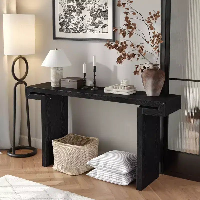 TUYOHW 60IN Table Console Rustique de Ferme, Table d'entrée Étroite avec Finition Bois Vieilli, Table d'Appoint pour Canapé, Salon, Couloir