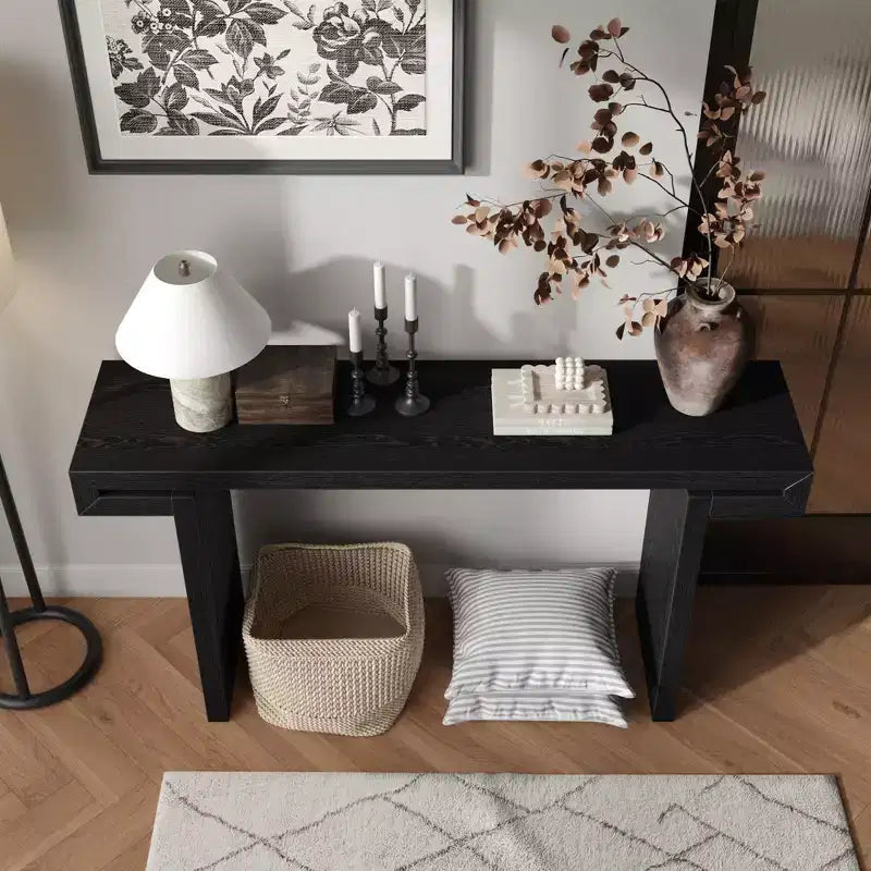 TUYOHW 60IN Table Console Rustique de Ferme, Table d'entrée Étroite avec Finition Bois Vieilli, Table d'Appoint pour Canapé, Salon, Couloir