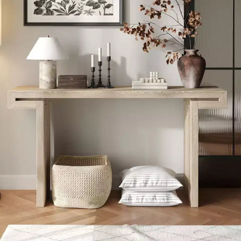 TUYOHW 60IN Table Console Rustique de Ferme, Table d'entrée Étroite avec Finition Bois Vieilli, Table d'Appoint pour Canapé, Salon, Couloir